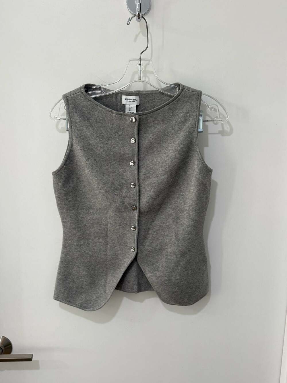 Revolve Song of Style by Aimee Song Gray Knit Button-Down Sleeveless Vest